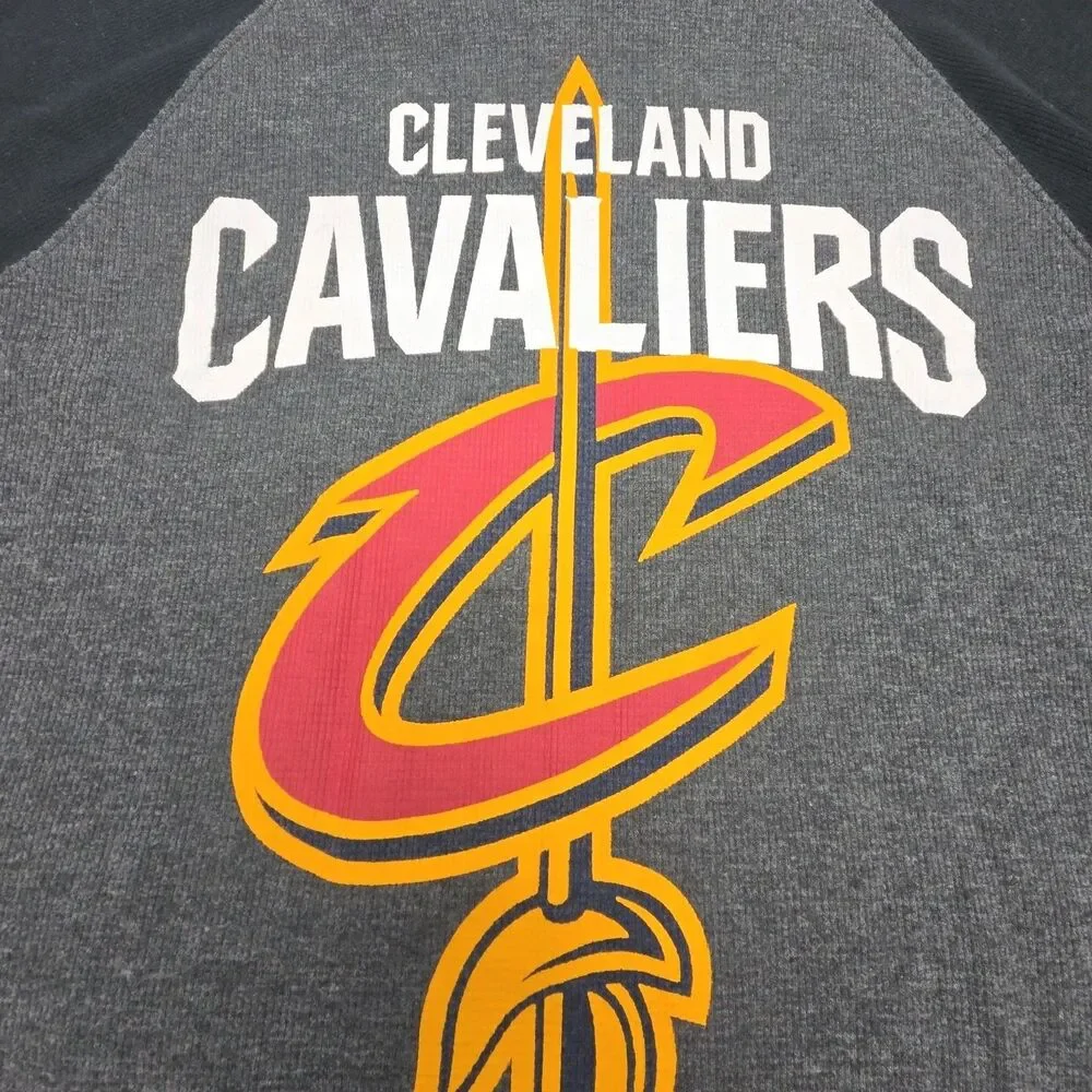 THREE Cleveland Cavaliers Shirts Men Sz Medium Thermal Gray 1/4 Zip Red NBA CAVS